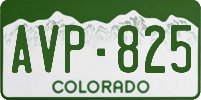 CO license plate AVP825