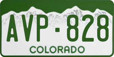 CO license plate AVP828