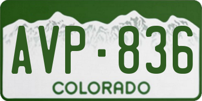 CO license plate AVP836