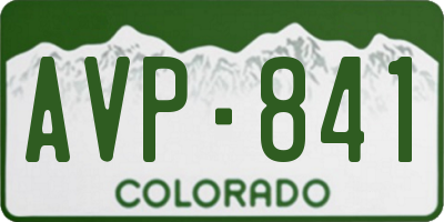CO license plate AVP841