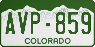 CO license plate AVP859