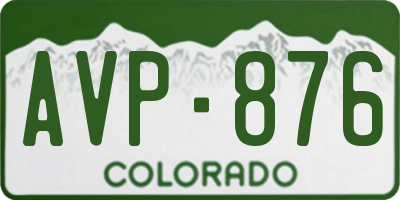 CO license plate AVP876
