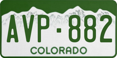 CO license plate AVP882