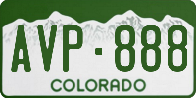 CO license plate AVP888