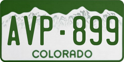 CO license plate AVP899