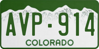 CO license plate AVP914
