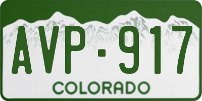 CO license plate AVP917