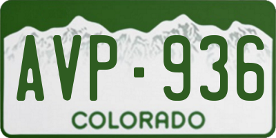 CO license plate AVP936