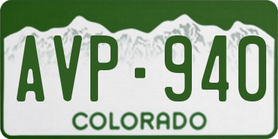 CO license plate AVP940
