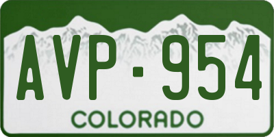 CO license plate AVP954