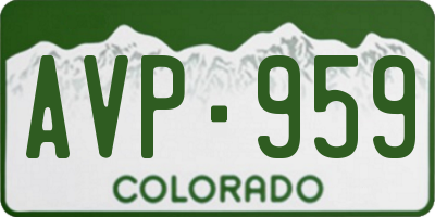 CO license plate AVP959