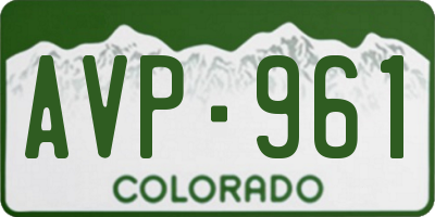 CO license plate AVP961