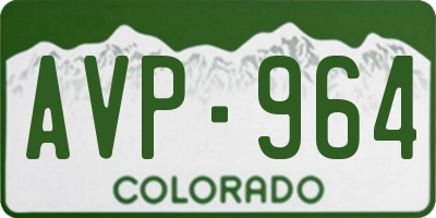 CO license plate AVP964
