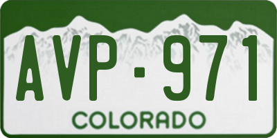 CO license plate AVP971