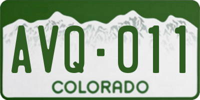 CO license plate AVQ011
