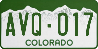 CO license plate AVQ017