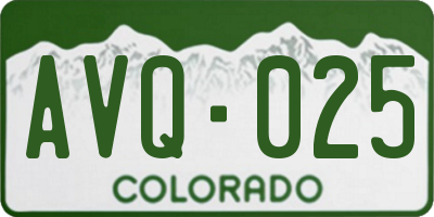 CO license plate AVQ025