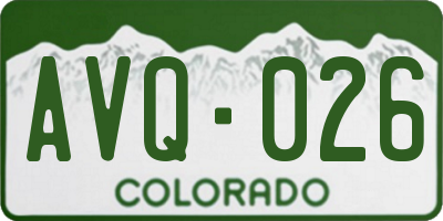 CO license plate AVQ026