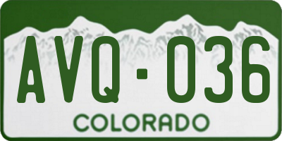CO license plate AVQ036