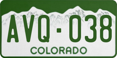 CO license plate AVQ038