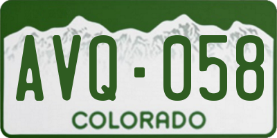 CO license plate AVQ058