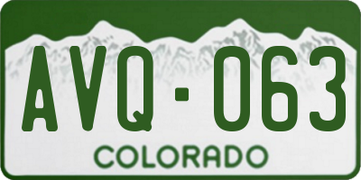CO license plate AVQ063