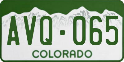 CO license plate AVQ065