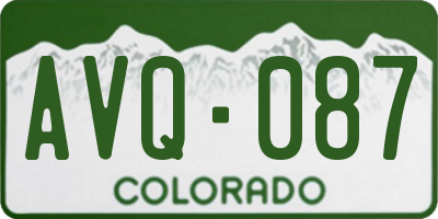 CO license plate AVQ087