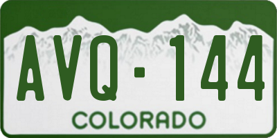CO license plate AVQ144