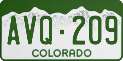 CO license plate AVQ209