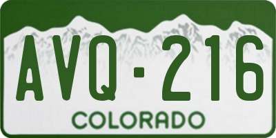 CO license plate AVQ216