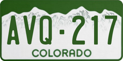 CO license plate AVQ217