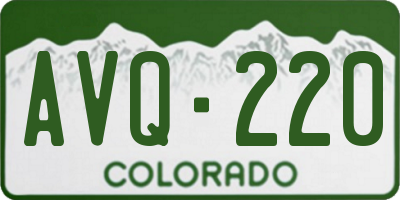 CO license plate AVQ220