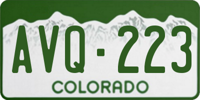 CO license plate AVQ223