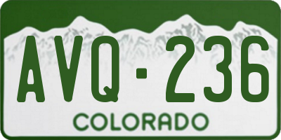 CO license plate AVQ236
