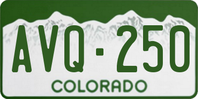 CO license plate AVQ250