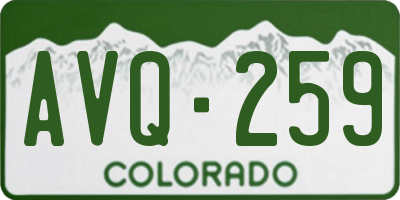 CO license plate AVQ259