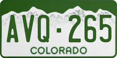 CO license plate AVQ265