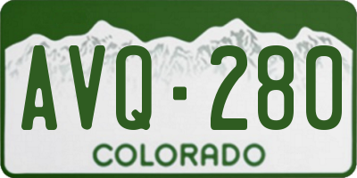 CO license plate AVQ280