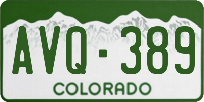 CO license plate AVQ389