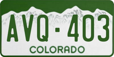CO license plate AVQ403