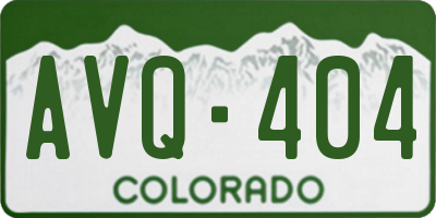 CO license plate AVQ404
