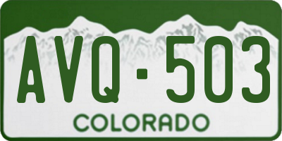 CO license plate AVQ503