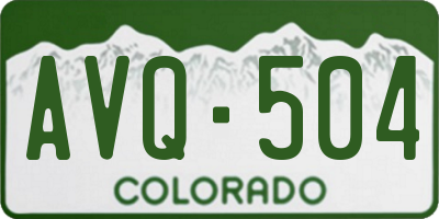 CO license plate AVQ504