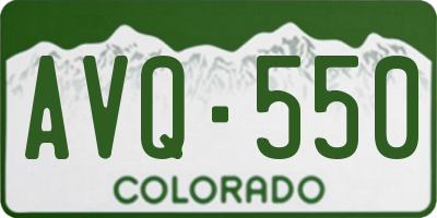 CO license plate AVQ550