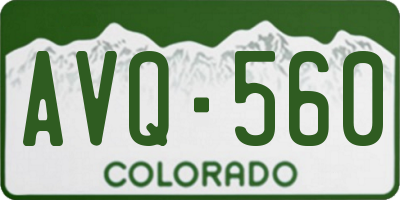 CO license plate AVQ560