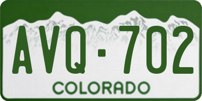 CO license plate AVQ702