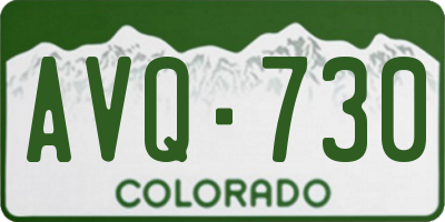 CO license plate AVQ730