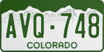CO license plate AVQ748