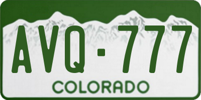 CO license plate AVQ777